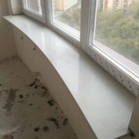 Радиальный подоконник из кварцита Atem Grey Light 0031 Подоконники из искусственного камня